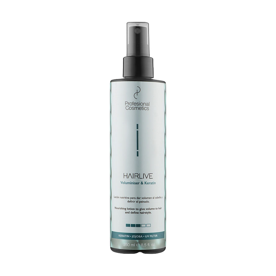 Спрей для об'єму волосся Profesional Cosmetics Hairlive Voluminiser &amp; Keratin Spray з кератином, 250 мл